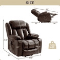 thumbnail image 2 of TEKAMON Infinite Position Lift Recliner Chair for Elderly with Heat Massage and Extended Footrest Lay Flat Sleeping Leather Dual Motor Power Lift Chair for Living Room (Brown), 2 of 8