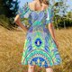 thumbnail image 5 of Vestido de manga corta con diseño maya de círculos de flores Ropa de playa para mujer Vestido, 5 of 7