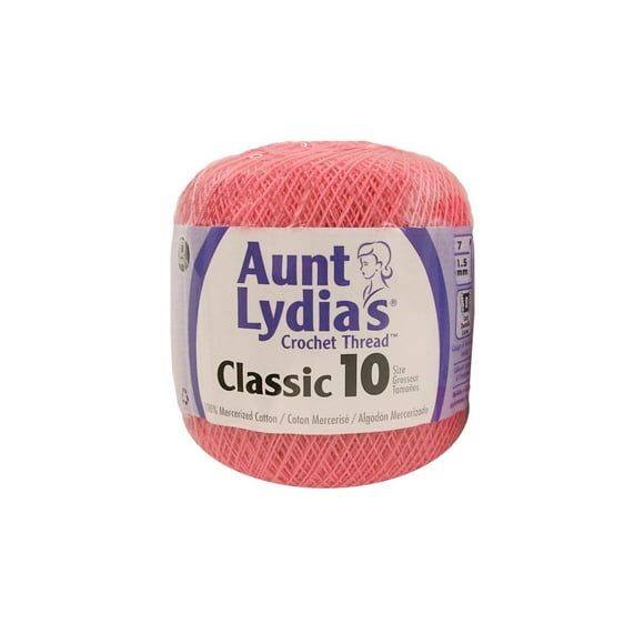 Aunt Lydia's Fil de Crochet Classique Taille 10-French Rose 154-493