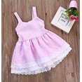 thumbnail image 6 of Styles I Love Baby Toddler Girls Striped Eyelet Lace Backless Cotton Pink Dress Little Princess Summer Spring Outfit (24 Months), 6 of 7