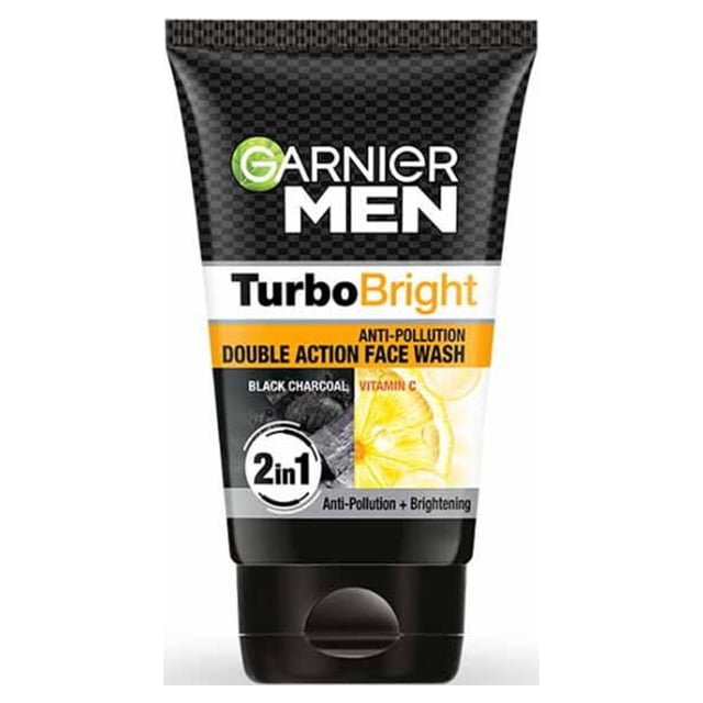 Garnier Men, Face Wash, Brightening & Anti-Pollution, TurboBright Double Action, 100 g