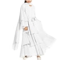 thumbnail image 2 of Traje de falda para niños y niñas, Festival musulmán de Ramadán, color sólido, manga larga, cuello en V, vestido flotante de gasa de tres capas, ropa para niños, vestido elegante, vestido de poliéster, 2 of 9