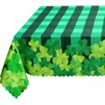 thumbnail image 1 of St. Patrick''s Day Green Table Cloth with Irish Shamrock Clover - 60x102 inch Rectangle Water Resistant Tablecloth Holiday Decorative Printed Fabric Table Covering for Kitchen Outdoor and Indoor Use, 1 of 5