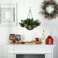 thumbnail image 5 of 24in. Pre-Lit Artificial Pine and Berry Christmas Hanging Basket with LED Lights, 5 of 5