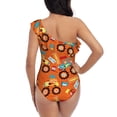 thumbnail image 5 of Easygdp Monster Truck Women's One Shoulder Ruffle Monokini Bathing Suits with Removable Chest Pad, Quick Drying - Small, 5 of 8