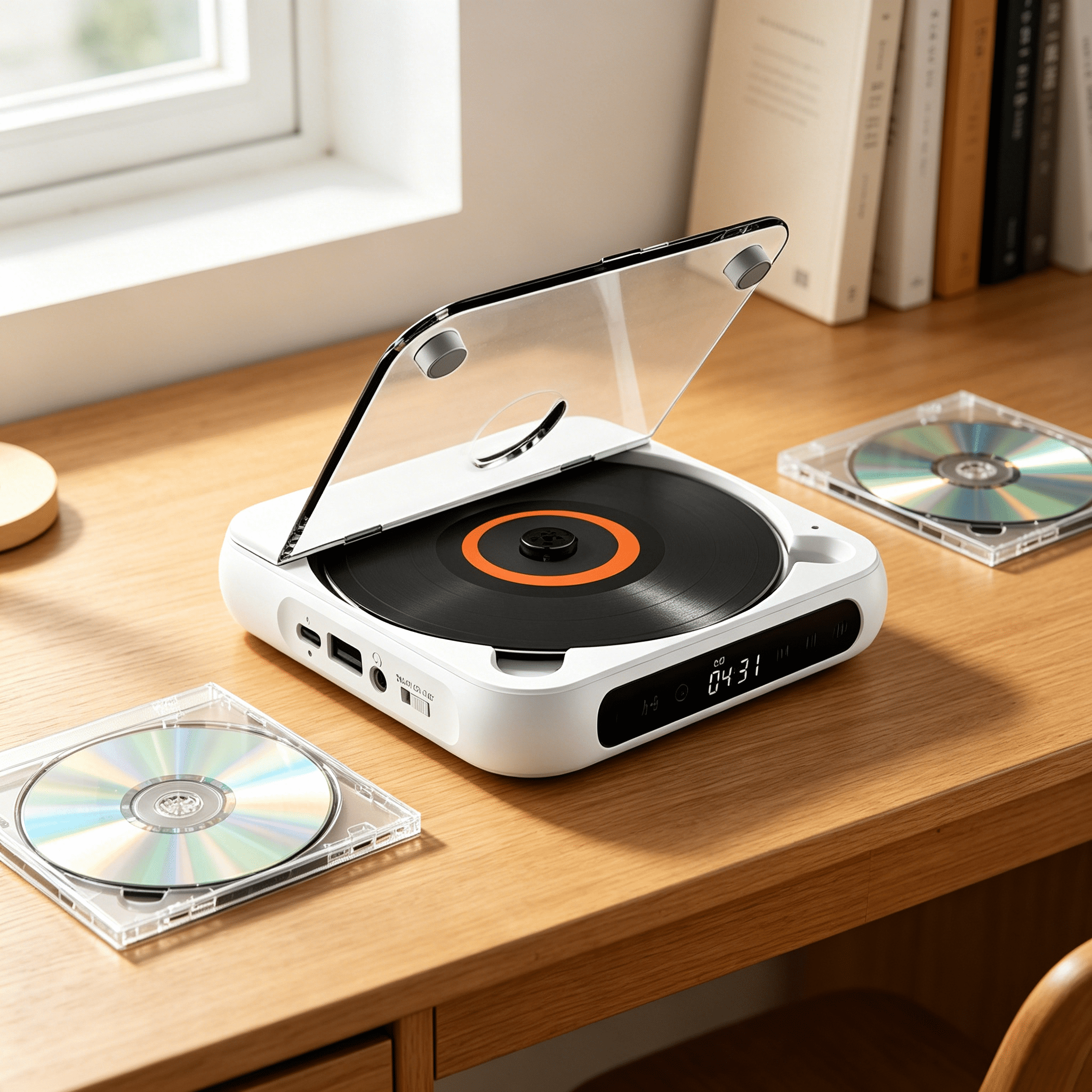 GJX 2026 New Portable Cd Player Bluetooth Speaker Stereo Cd Players Led Screen,For Home Use,Travel,Outdoor Activities,Music Enjoyment,And Personal Listening.