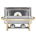 thumbnail image 6 of KFFKFF 4 Pack 8 Qt Chafing Dish Buffet Set, Stainless Steel Chafers and Buffet Warmers Sets with 4 Half Size Pans, Rectangular Food Warmer with Glass Cover, Water Tray, Foldable Stand and Fuel Holder, 6 of 9