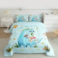 thumbnail image 2 of Homewish Cute Jungle Dino Dinosaur Bedding Comforter Set 2pcs for Kids Teens,Cartoon Wildlife Giraffe Twin Comforter Sets Microfiber,Woodland Animal Breathable Bedding Set,Luxury Bedroom Decor, 2 of 8