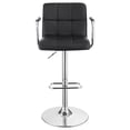 thumbnail image 4 of DeeHome Black and Chrome Adjustable Bar Stool with Arms, 4 of 9
