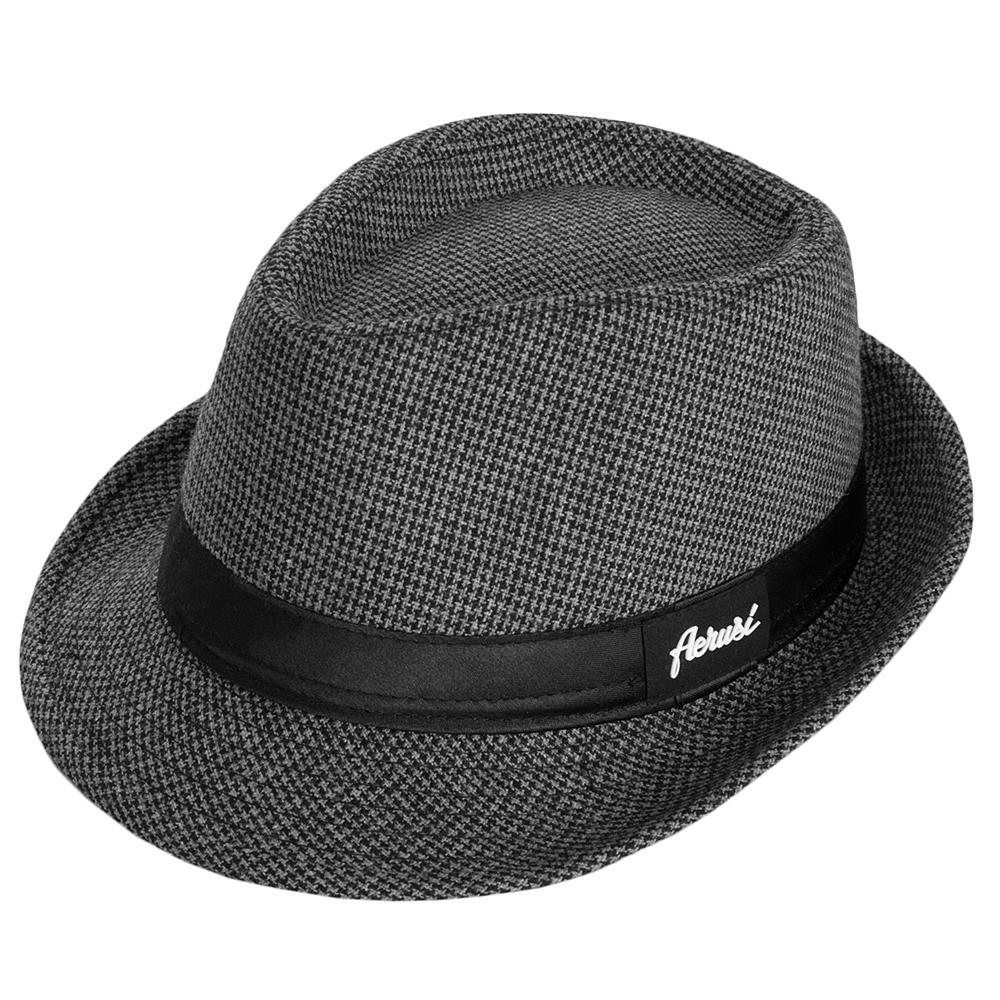 AERUSI Delgado OneSizeFitsMost Unisex Straw Fedora Hat (Black