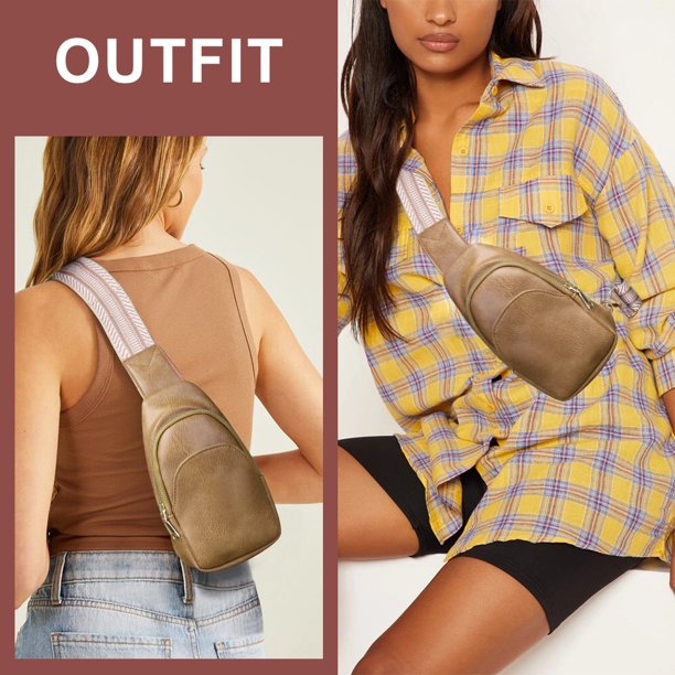 Bolso Pecho Mujer Casual Moda Crossbody Deportes Cintura Bolsillo Marrón