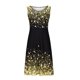 thumbnail image 4 of Vestido de cintura midi de manga corta con estampado informal de moda con cuello redondo para mujer Fridja  bnh1082, 4 of 8