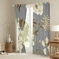 thumbnail image 3 of Manfei Retro Rustic Flower Black Out Curtains,Natural Plant Curtains Pack of 2 (42x63 Each),Beige Gray Bedroom Curtains For Girls Boys,Super Cozy Room Decor, 3 of 6