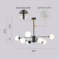 thumbnail image 6 of Magic Home 8 - Light Sputnik Modern Linear Chandelier Ceiling Mount, 6 of 6