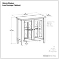 thumbnail image 6 of Simpli Home Warm Shaker 32 inch Wide Solid Wood Transitional Low Storage Cabinet in Light Golden Brown, 6 of 9