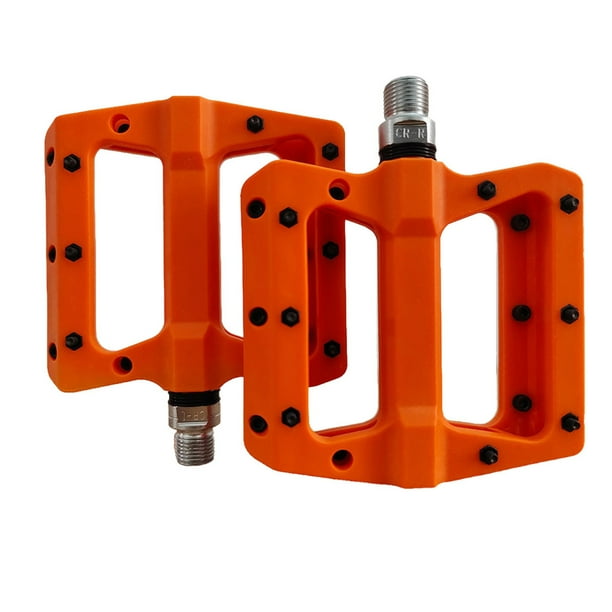 Sonducket Pack de 2 pedales de bicicleta a prueba de golpes Pedal de bicicleta 9/16 pulgadas sellado ciclismo montar soporte plataforma taco Ciclismo Naranja