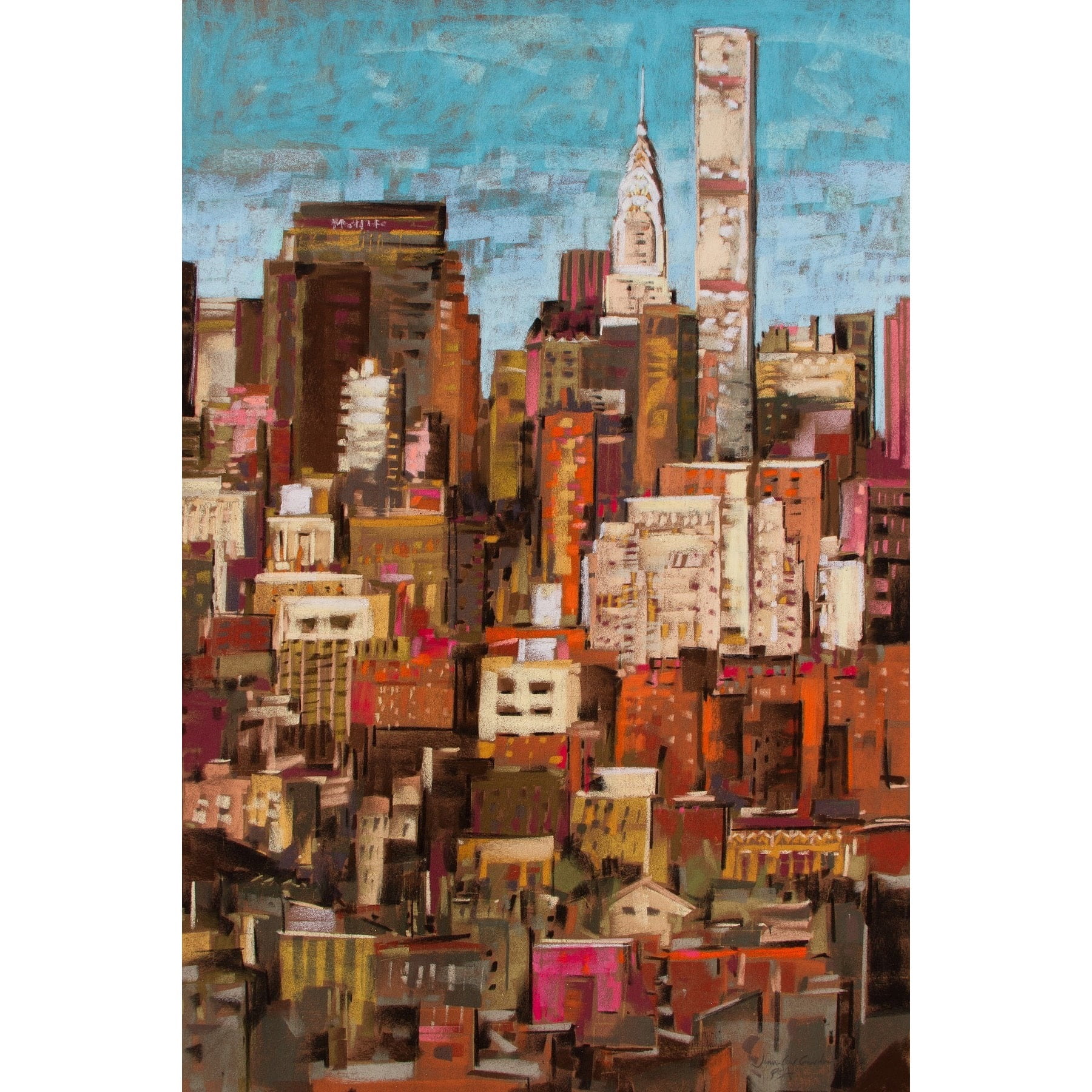 "Skyline New York City 1" Painting Print on Wrapped Canvas