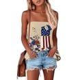thumbnail image 4 of Flag and Floral Print Tube Tops Women 4th of July Strapless Bandeau Sleeveless Tank Tops American 250th Anniversary Pleated Flowy Off the Shoulder Tube Tops, 4 of 5