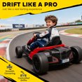 thumbnail image 5 of Qaba 24V Electric Go Kart with Dual 150W Motors, Adjustable Seat & 11.2MPH High Speed, Slow Start, 5-Point Harness, for 6-12 Years, Red, 5 of 9