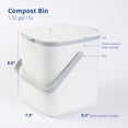 thumbnail image 2 of BLUE GINKGO Kitchen Compost Bin | Indoor Countertop Food Waste Bin with Handles | White (1.32 gal), 2 of 7