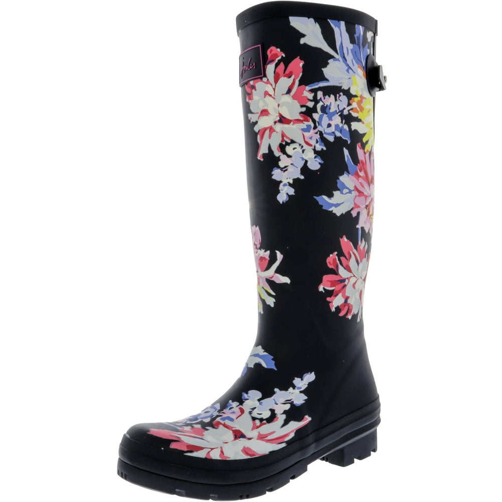 Joules Joules Women's Welly Print Navy Whistable Floral KneeHigh