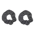thumbnail image 2 of Motique Accessories Set of 2 Solid Hair Scrunchies for Women and Girls (Dark Heather Grey), 2 of 6