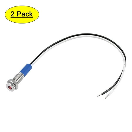 

Uxcell 12V 6mm M6 Metal Waterproof Panel Mount Red LED Indicator 130mm Wire 2 Count