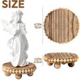thumbnail image 2 of HouseJoy 2Pcs Wood Risers for Display Decorative,Round Beaded Riser Distressed for Decor ,Wooden Farmhouse Coasters Mini Cake Stand Plant Stand,Rustic Pedestal Stand Decor Display Risers for Tiered, 2 of 7