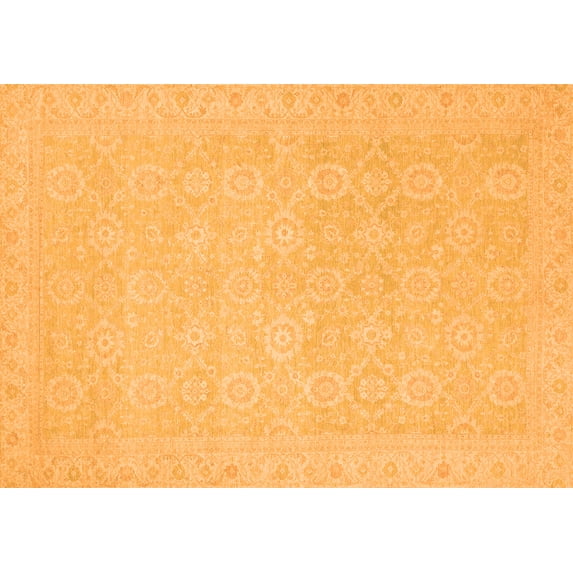 Ahgly Company Indoor Rectangle Oriental Orange Traditional Area Rugs, 7' x 10'