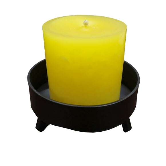 Vela Energética El Bazar Store color amarillo con base de acero