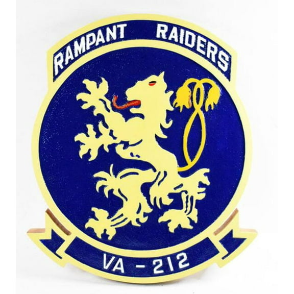 VA-212 Rampant Raiders Plaque, 14, Mahogany, Navy