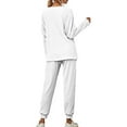 thumbnail image 3 of Innerwin Loungwear Elastic Waist Ladies Nightwear Sleep Drawstring With Pockets Sleepwear White S, 3 of 6