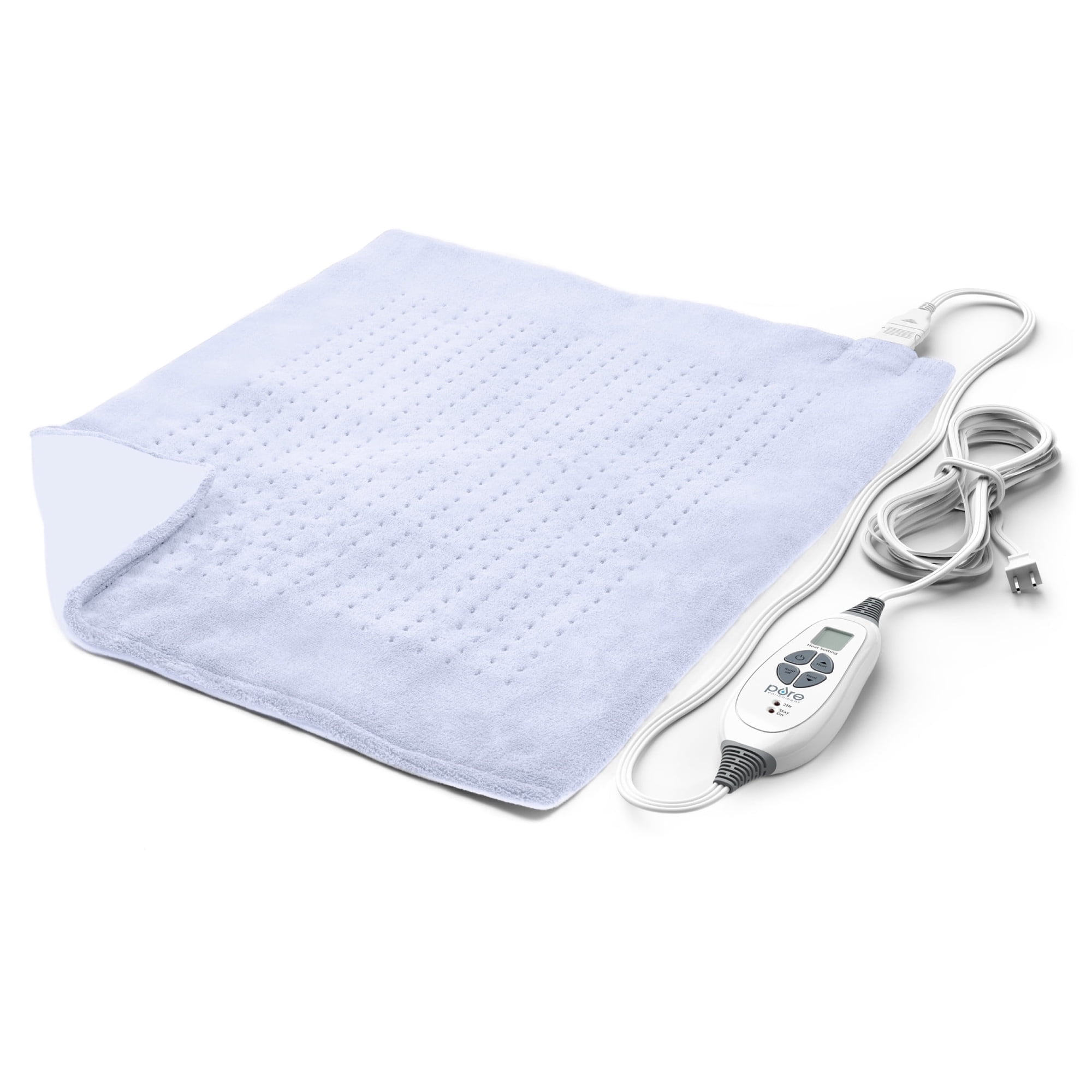 Pure Enrichment PureRelief Ultra-Wide Microplush Heating Pad - 20” x 24” XXL Size & 6 Heat Settings for Neck, Shoulder & Back Pain Relief - Moist Heat Option & Machine Washable (Periwinkle Powder)