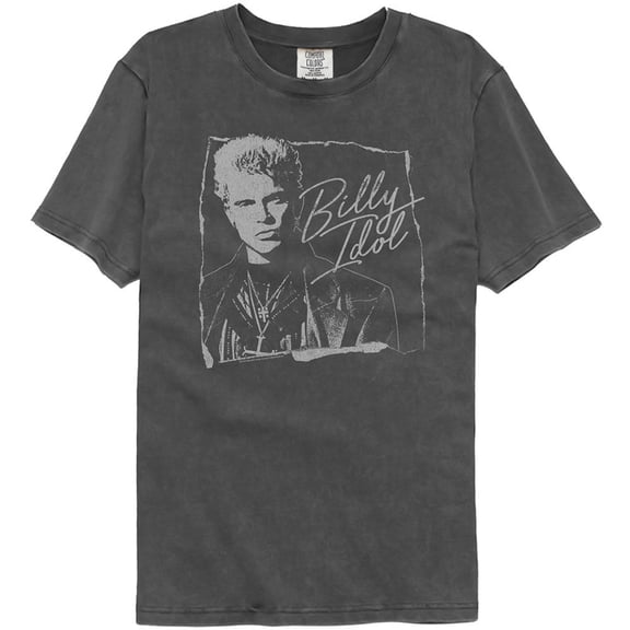 Billy Idol Torn And Cursive Comfort Color Pepper Adult T-Shirt L
