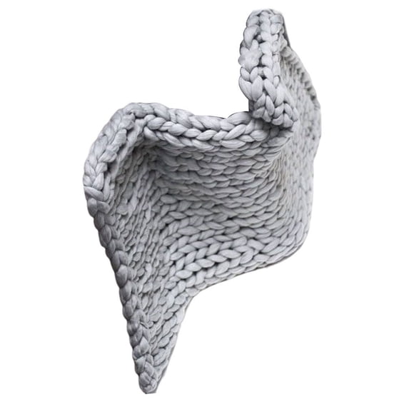 Injueey Manta tejida gruesa, alfombra de hilo plegable, silla, mantas lavables reutilizables, decoración del hogar, alfombra de lana exquisita Juegos de cama Gris/80*100cm