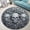 Skull -2, variant on Bone and Paw Round Area Rug, playful dog lover circle carpet for bedroom or laundry area, soft washable non-slip floor mat, fun pet themed décor accent