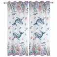 thumbnail image 4 of Outdoor Curtains for Patio Waterproof Whale Coral Starfish Indoor/Outdoor Curtain Tiebacks Shell Ocean Marine Life Privacy Sun Block Grommet Drapes for Pergolas Gazebo Porch 2 Panel 54x108 Inch, 4 of 9
