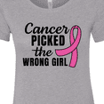 thumbnail image 4 of Inktastic Breast Cancer Awareness Cancer Picked the Wrong Girl Women's T-Shirt, 4 of 5
