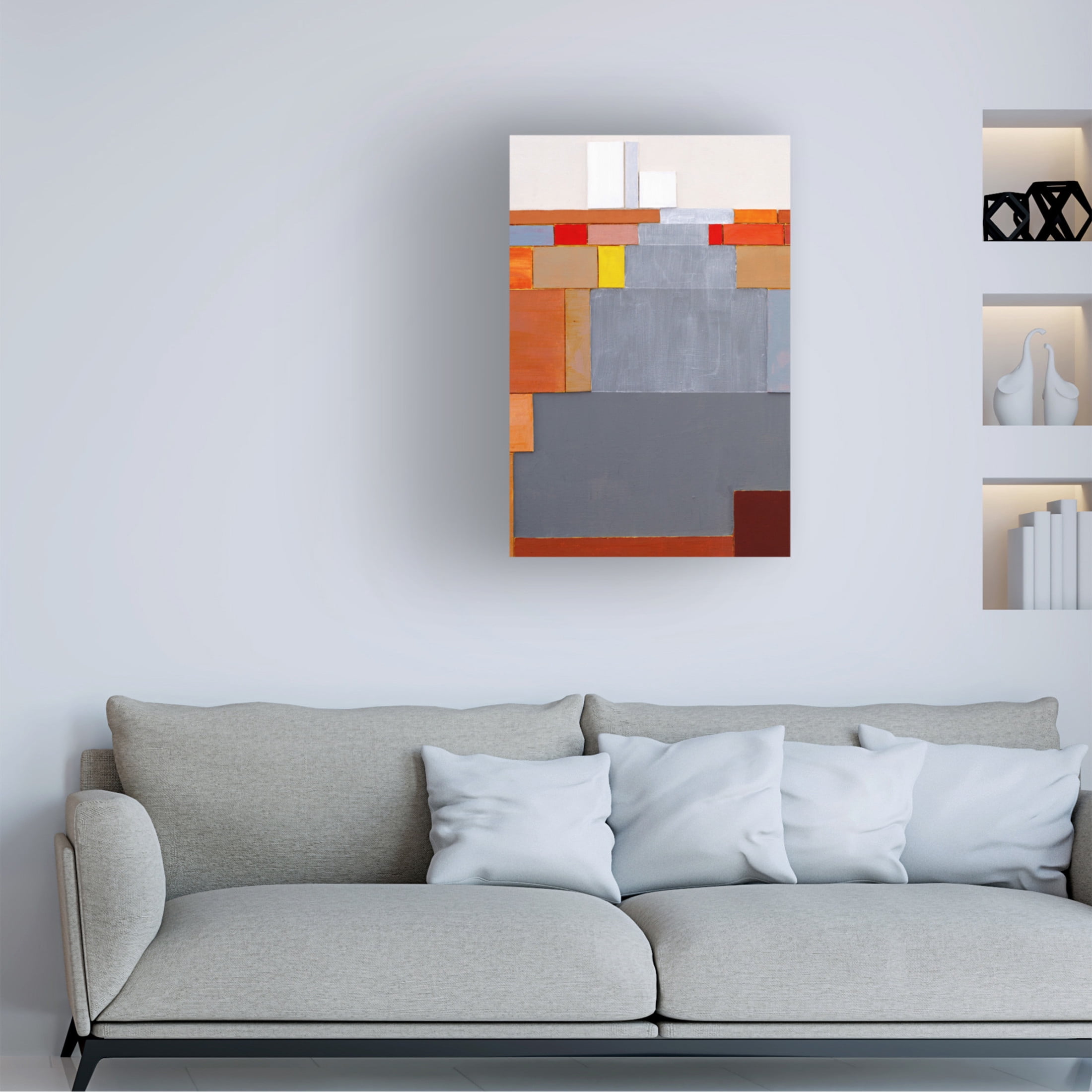 Canvas Wall Art - Incado 'Red Graphics' Wall Art for Living Room, Bedroom, or Office Décor by Trademark Fine Art - 16 x 24 Inches