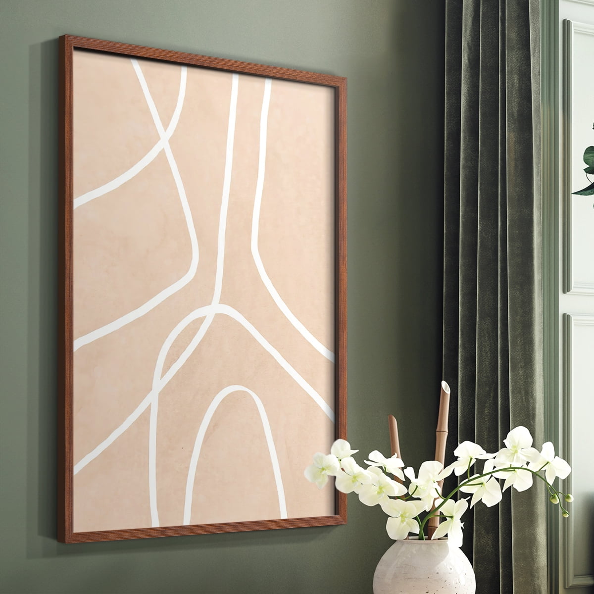 Clean Contour III in Paper Solid Wood 8 x 10 Framed Print