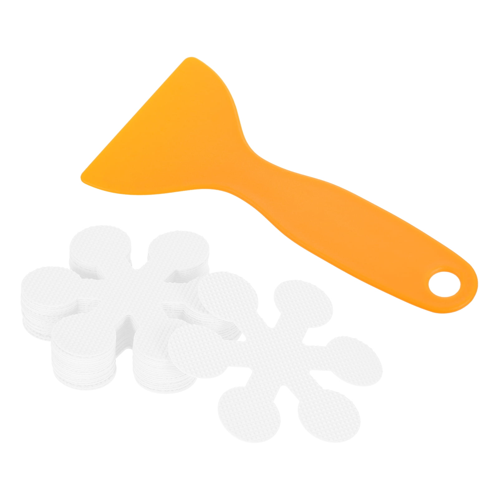 Uxcell 3.1" Dia Non Slip Bathtub Stickers NonSlip Traction Strips Snow Shape with Scraper
