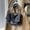 black, variant on Chain Drawstring Buckle Motorcycle Handbag Handheld Shoulder Crossbody Bag Denim Large Capacity Commute Hobo Bag Unique handbags in Black for Daily Outfits