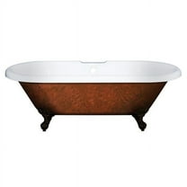 Cambridge Plumbing ST61-DH-ORB-CB 61 x 30 in. Cast Iron Clawfoot Bathtub Faux Copper Bronze Finish On Exterior with 7 in. Deck Mount Faucet Drillings & Oil Rubbed Bronze Feet