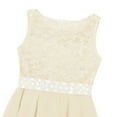 thumbnail image 6 of iEFiEL Girls Sequined Lace Chiffon Flower Girl Dress 2 Layers Wedding Birthday Party Dress Beige 6, 6 of 7