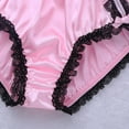 thumbnail image 6 of Zaldita Men's Shiny Satin Lace Ruffle Bikini Briefs French Maid Crossdress Panties Underwear Pink M, 6 of 6