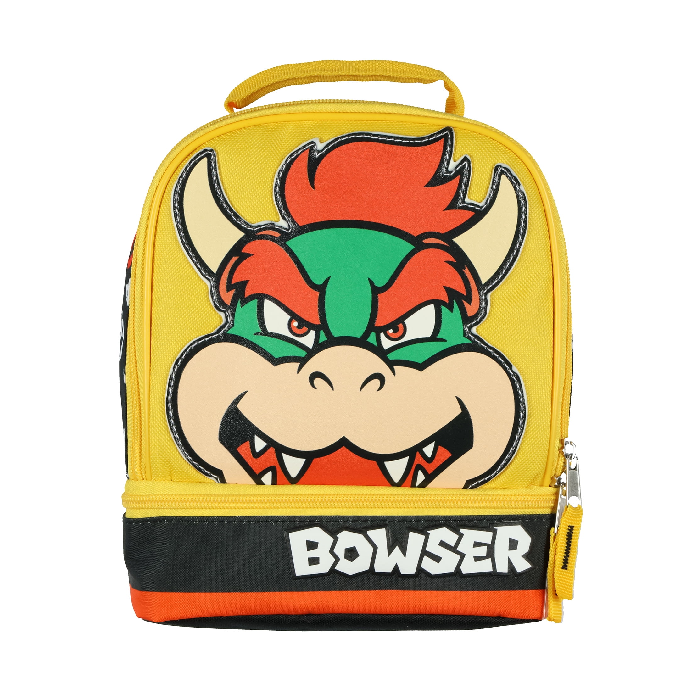 Nintendo Super Mario Lunch Box Bowser Insulated Dual Compartment Lunch Tote Bag 10"