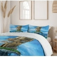 thumbnail image 6 of Ambesonne Cartoon Duvet Cover Sets, Fantasy Fisherman House, 2-Queen, Blue Brown Green, 6 of 7