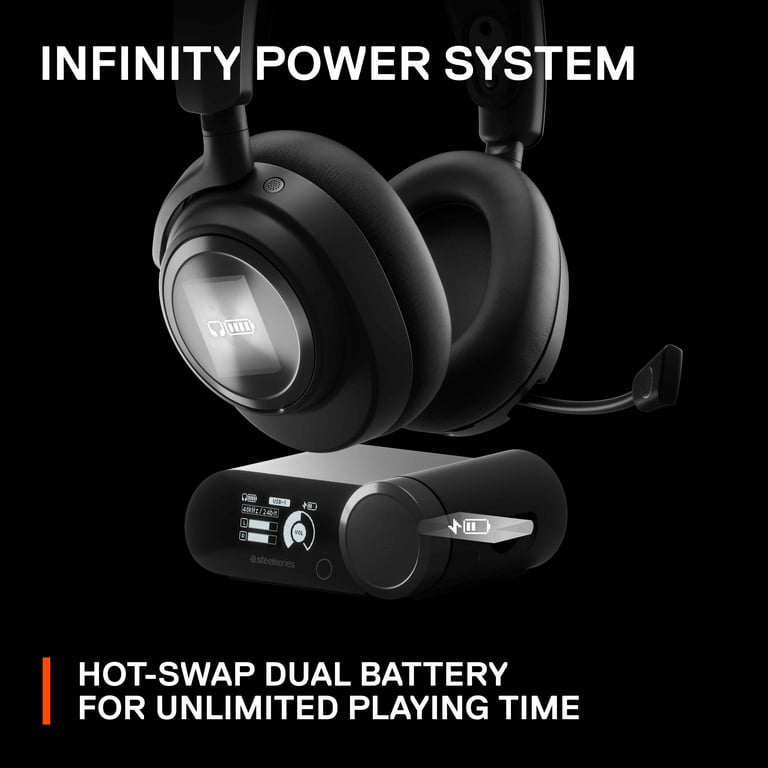 SteelSeries Arctis Pro Wireless Gaming Headset with High Fidelity Wireless,  Mixable Bluetooth, Dual Battery, and AI Noise Canceling Mic