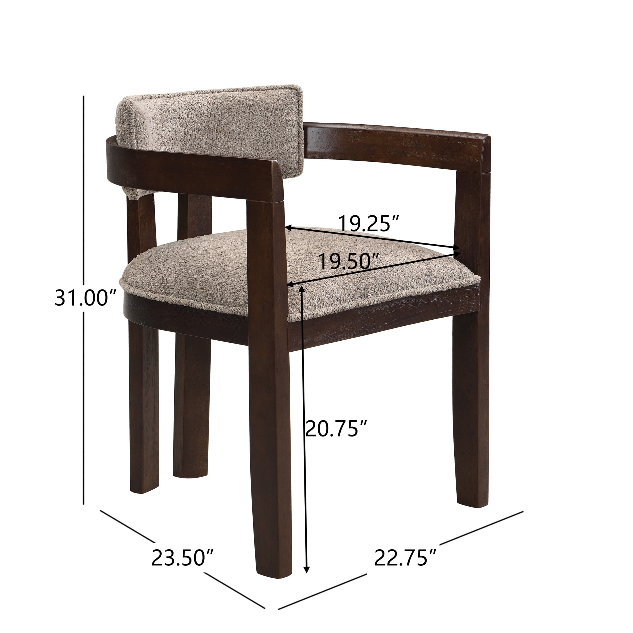 Christopher Knight Home 7-Piece Modern Dining Set, 84" Table with Light Brown Upholstered Chairs, Espresso