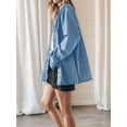 thumbnail image 4 of Womens Oversized Jean Jacket Casual Button Up Denim Overshirt Trendy Long Sleeve Denim Jacket Coat Light Blue M, 4 of 6